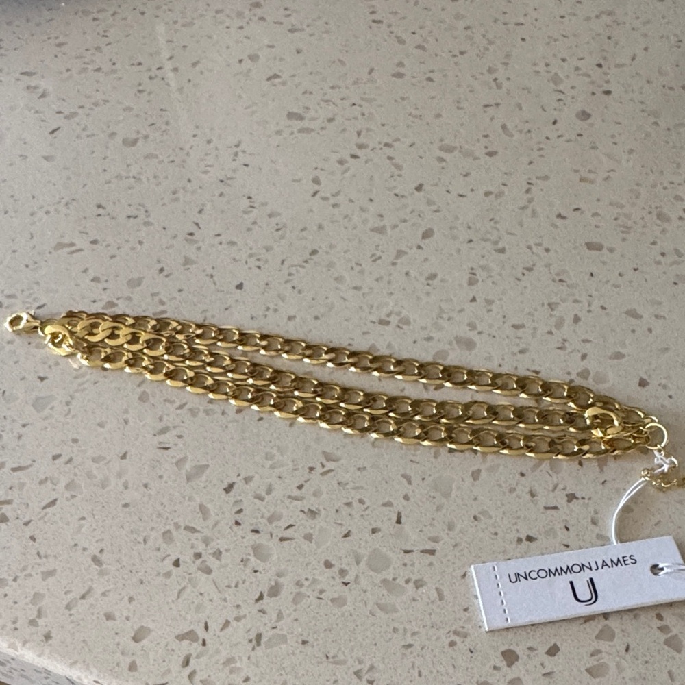 Uncommon James Triple Gold Chain Bracelet